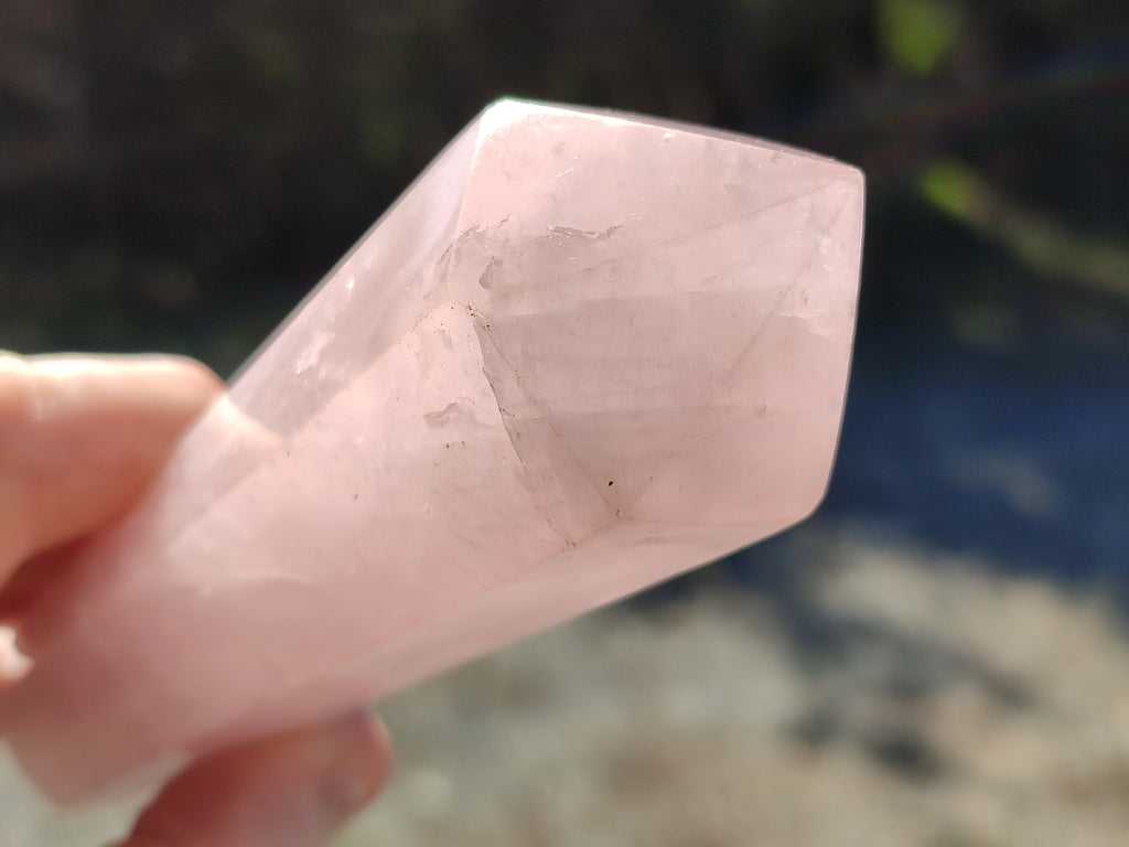 Polished Double Terminated Rose Quartz Points x 6 From Ambatondrazaka, Madagascar - Toprock Gemstones and Minerals 