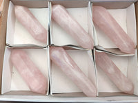 Polished Double Terminated Rose Quartz Points x 6 From Ambatondrazaka, Madagascar