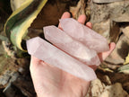 Polished Double Terminated Rose Quartz Points x 6 From Ambatondrazaka, Madagascar - Toprock Gemstones and Minerals 