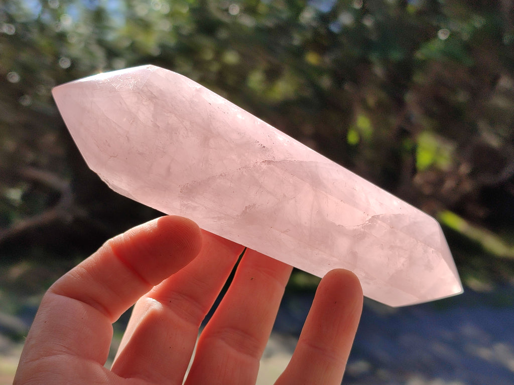 Polished Double Terminated Rose Quartz Points x 6 From Ambatondrazaka, Madagascar - Toprock Gemstones and Minerals 