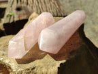 Polished Double Terminated Rose Quartz Points x 6 From Ambatondrazaka, Madagascar - Toprock Gemstones and Minerals 