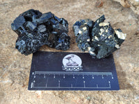 Natural Schorl Black Tourmaline Specimens x 6 From Erongo, Namibia