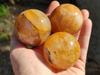 Polished Golden Healer Spheres x 6 From Madagascar