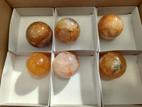 Polished Golden Healer Spheres x 6 From Madagascar