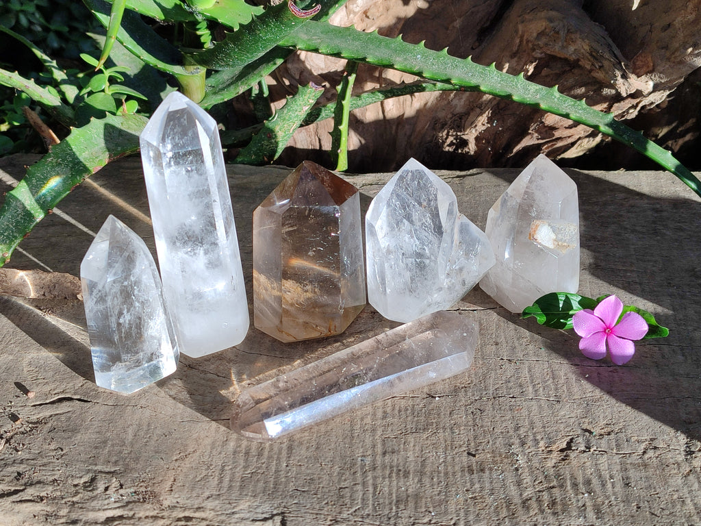 Polished Mix of Selected Crystal Points x 6 From Madagascar - Toprock Gemstones and Minerals 