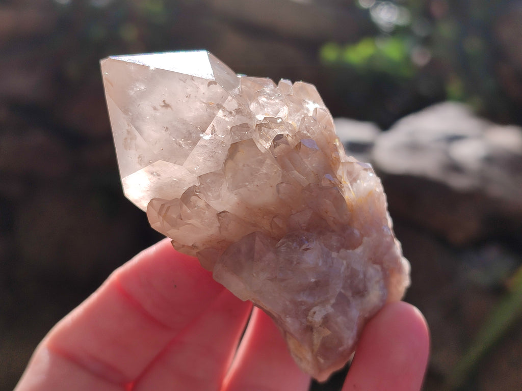 Natural White Phantom Cascading Smokey Quartz Clusters x 12 From Luena, Congo - Toprock Gemstones and Minerals 