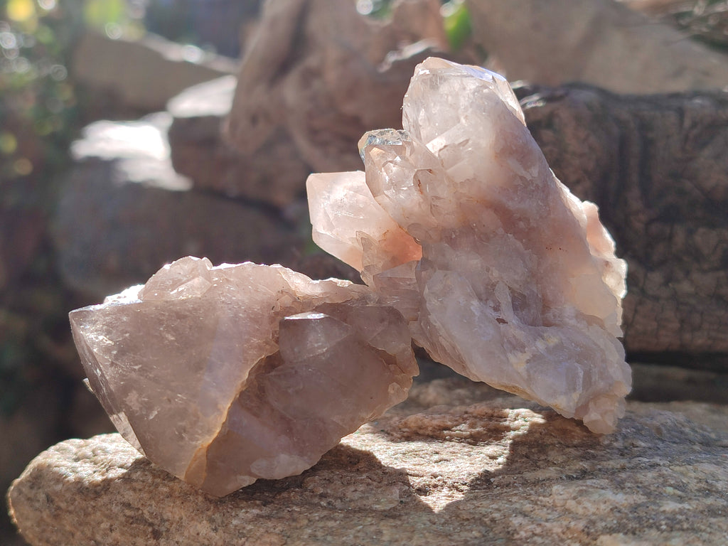 Natural White Phantom Cascading Smokey Quartz Clusters x 12 From Luena, Congo - Toprock Gemstones and Minerals 