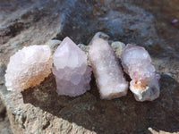 Natural Cactus Flower Amethyst Spirit Crystals x 35 From South Africa