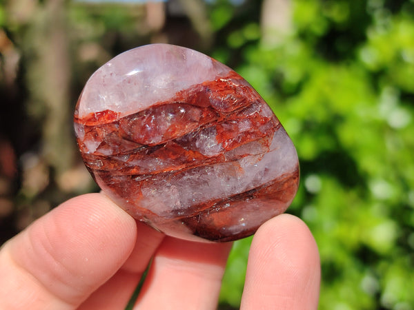 Polished Red Hematoid Quartz Palm Stones x 20 From Ambatondrazaka, Madagascar