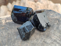 Natural Schorl Black Tourmaline with Hyalite Opal x 12 From Erongo, Namibia