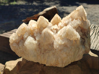 Natural Cascading Candle Phantom Quartz Cluster x 1 From Antsirabe, Madagascar
