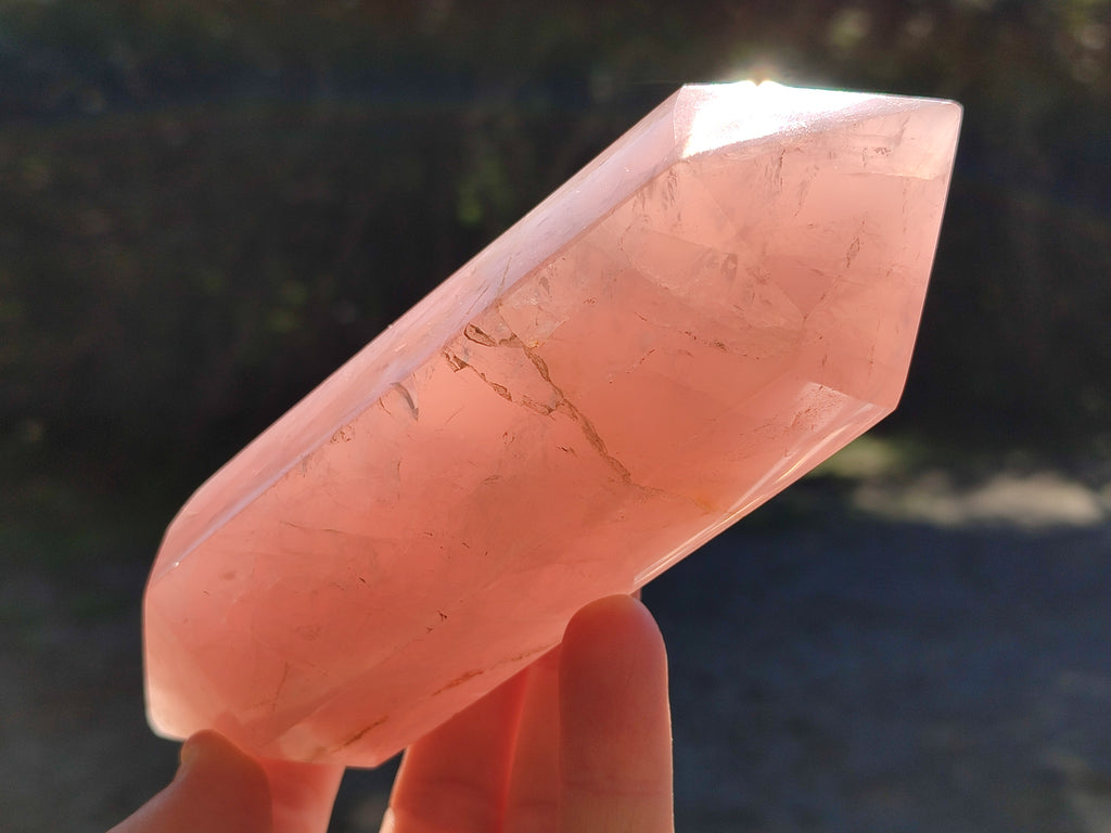 Polished Double Terminated Rose Quartz Points x 3 From Ambatondrazaka, Madagascar - Toprock Gemstones and Minerals 