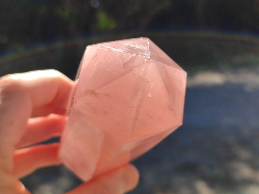 Polished Double Terminated Rose Quartz Points x 3 From Ambatondrazaka, Madagascar - Toprock Gemstones and Minerals 