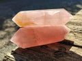 Polished Double Terminated Rose Quartz Points x 3 From Ambatondrazaka, Madagascar - Toprock Gemstones and Minerals 