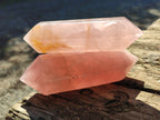 Polished Double Terminated Rose Quartz Points x 3 From Ambatondrazaka, Madagascar - Toprock Gemstones and Minerals 