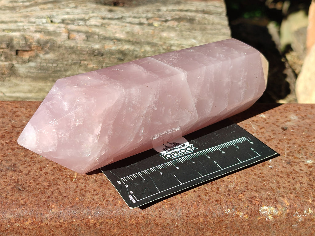 Polished Double Terminated Rose Quartz Points x 3 From Ambatondrazaka, Madagascar - Toprock Gemstones and Minerals 