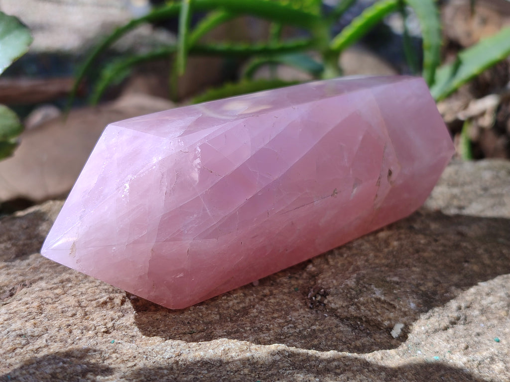 Polished Double Terminated Rose Quartz Points x 3 From Ambatondrazaka, Madagascar - Toprock Gemstones and Minerals 