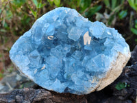 Natural Celestite Geode Specimens x 2 From Sakoany, Madagascar