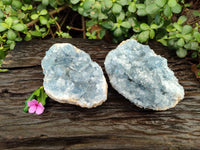 Natural Celestite Geode Specimens x 2 From Sakoany, Madagascar