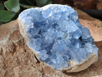 Natural Celestite Geode Specimens x 2 From Sakoany, Madagascar