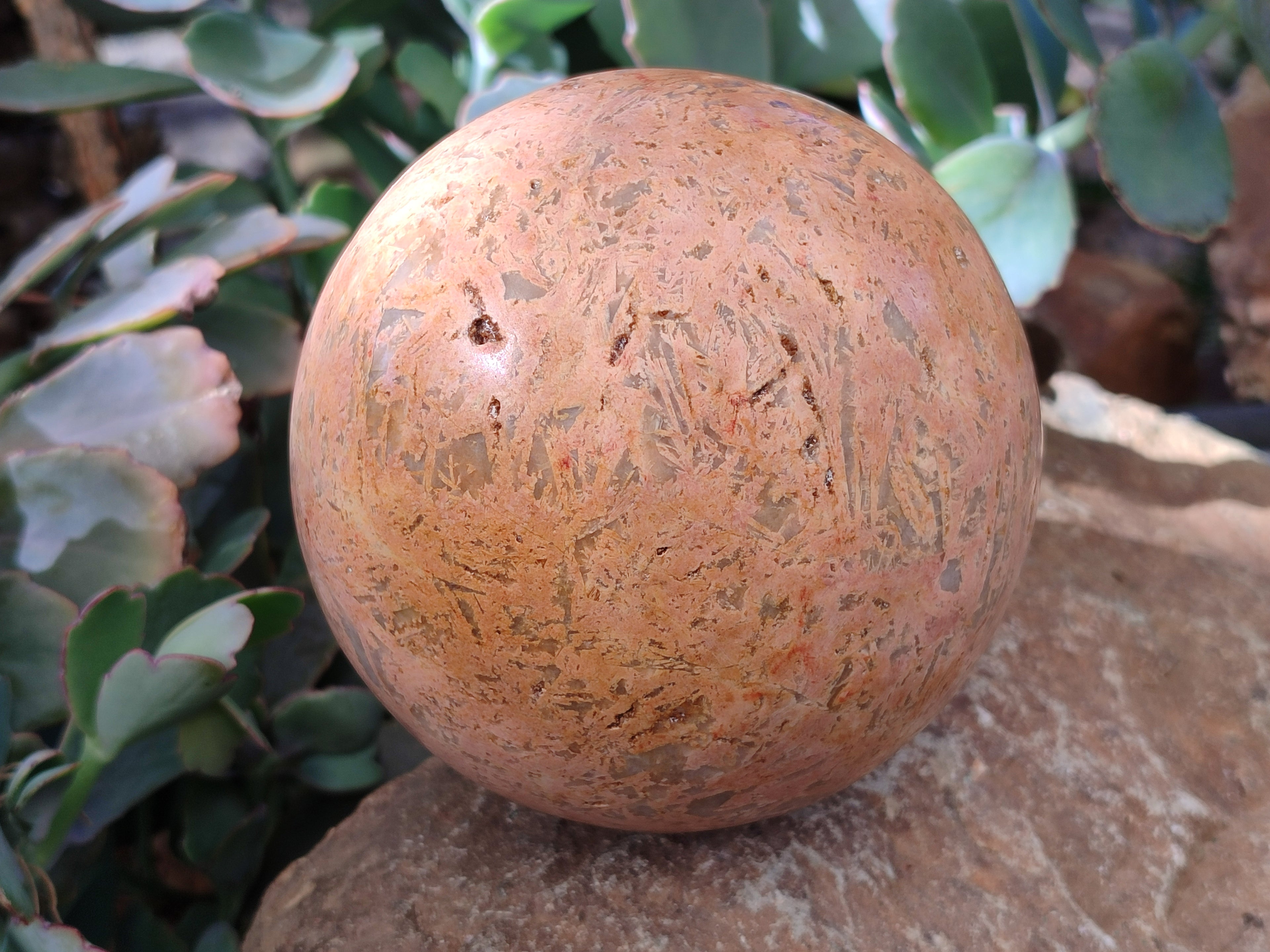 Polished Runestone Feldspar Spheres x 1 From Kings Ranch, Zimbabwe - Toprock Gemstones and Minerals 