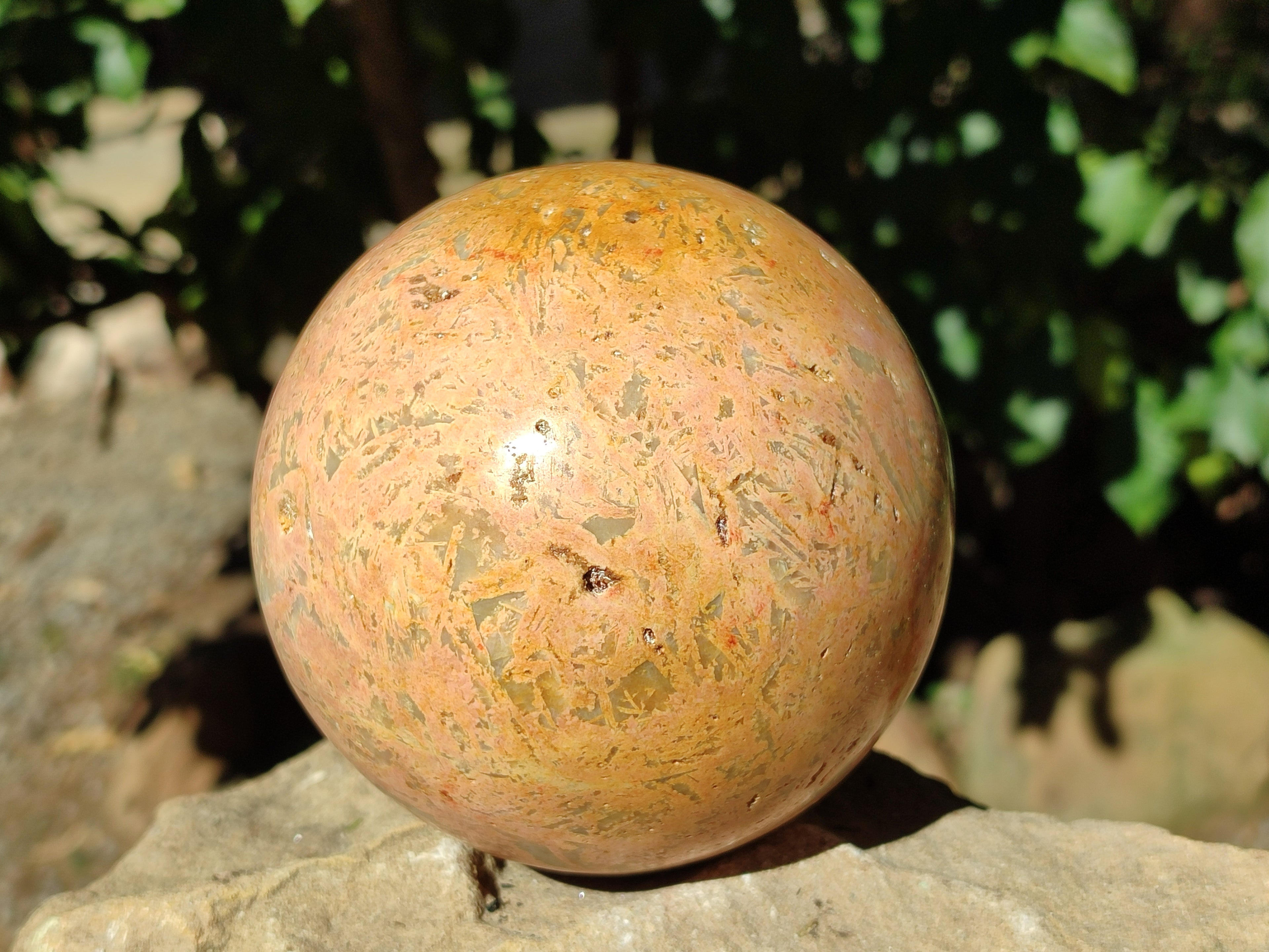 Polished Runestone Feldspar Spheres x 1 From Kings Ranch, Zimbabwe - Toprock Gemstones and Minerals 