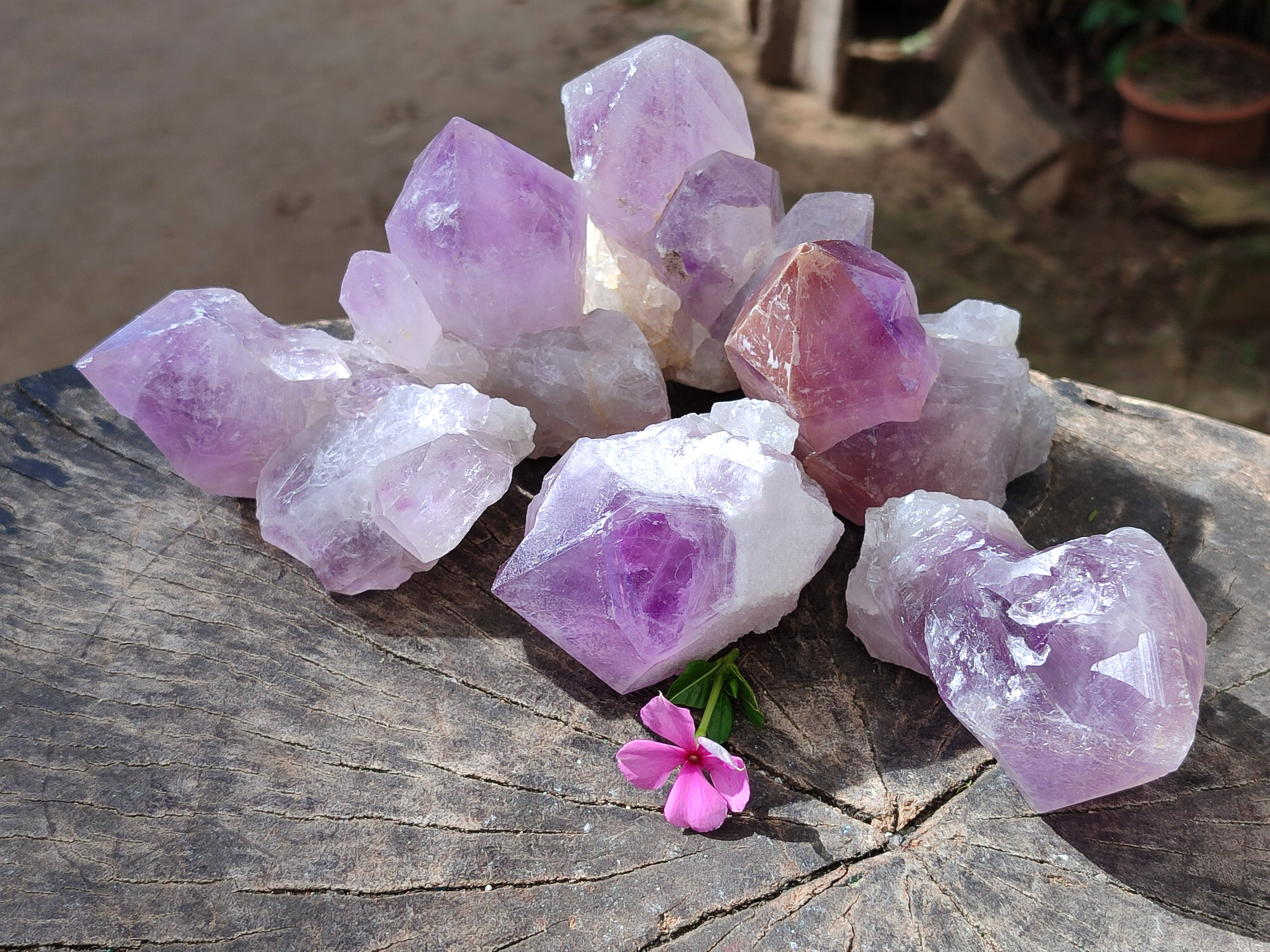 Natural Jacaranda Amethyst Quartz Crystals x 6 From Mumbwa, Zambia - Toprock Gemstones and Minerals 