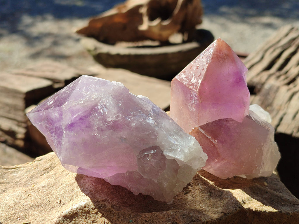 Natural Jacaranda Amethyst Quartz Crystals x 6 From Mumbwa, Zambia - Toprock Gemstones and Minerals 