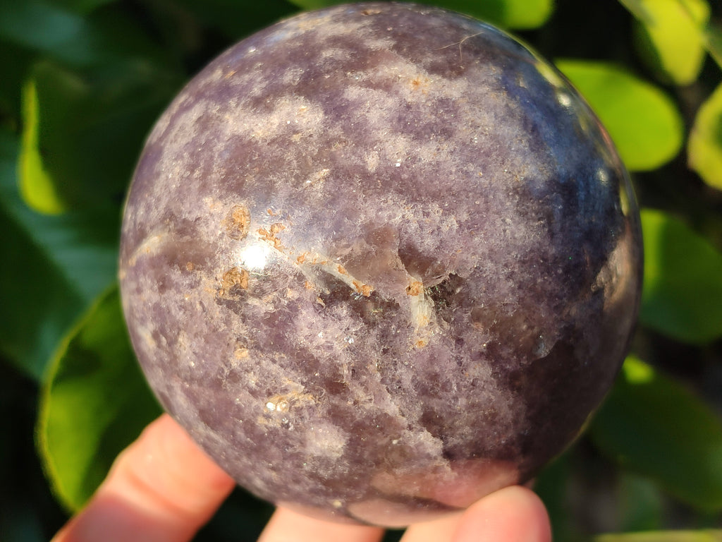 Polished Lepidolite with Pink Rubellite Spheres x 2 From Ambatondrazaka, Madagascar - Toprock Gemstones and Minerals 