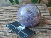Polished Lepidolite with Pink Rubellite Spheres x 2 From Ambatondrazaka, Madagascar - Toprock Gemstones and Minerals 