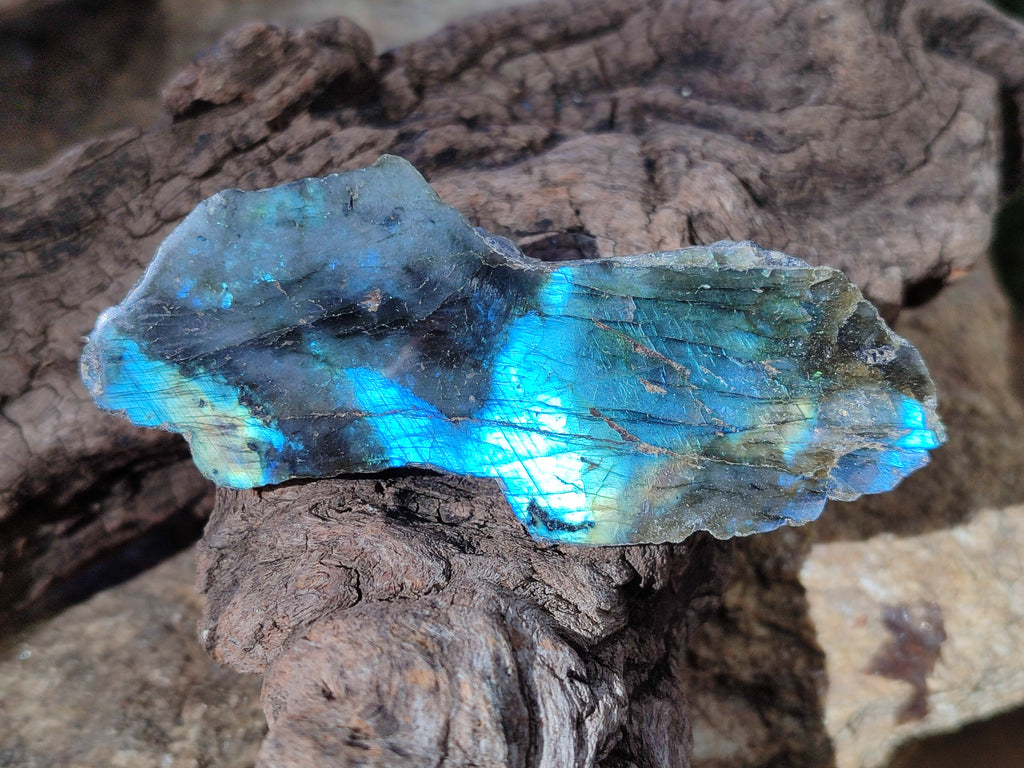 Polished On One Side Labradorite Plates x 35 From Tulear, Madagascar - Toprock Gemstones and Minerals 