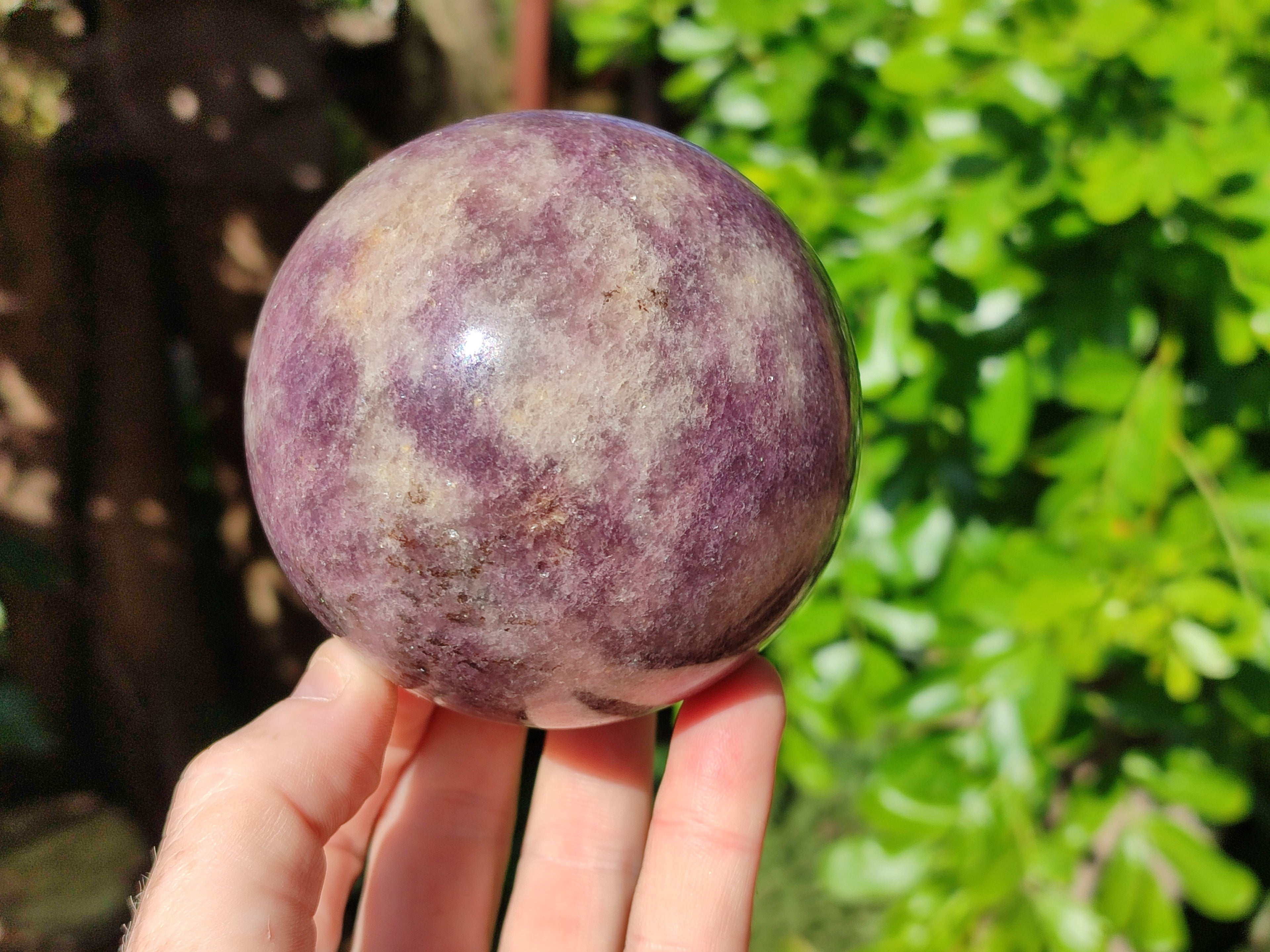 Polished Lepidolite with Pink Rubellite Spheres x 4 From Ambatondrazaka, Madagascar - Toprock Gemstones and Minerals 