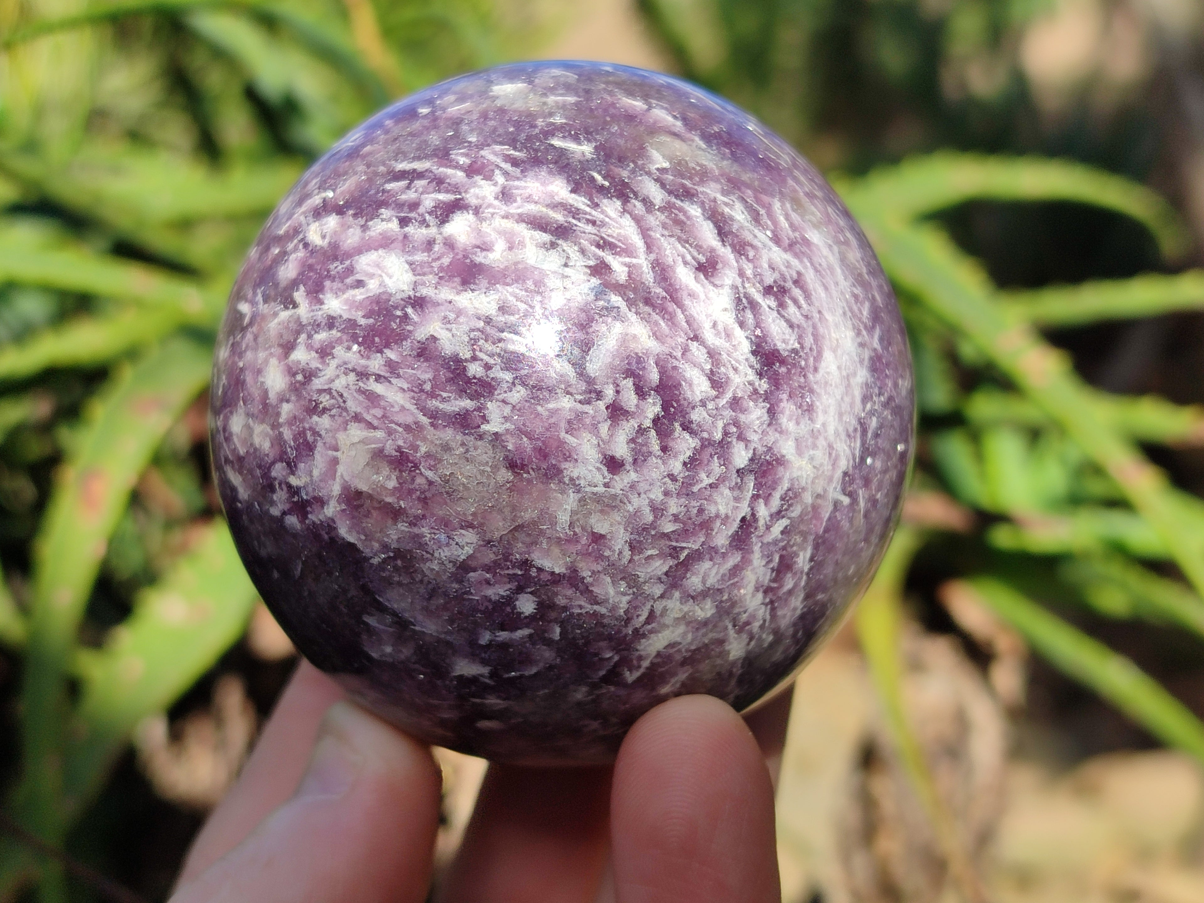 Polished Lepidolite with Pink Rubellite Spheres x 4 From Ambatondrazaka, Madagascar - Toprock Gemstones and Minerals 