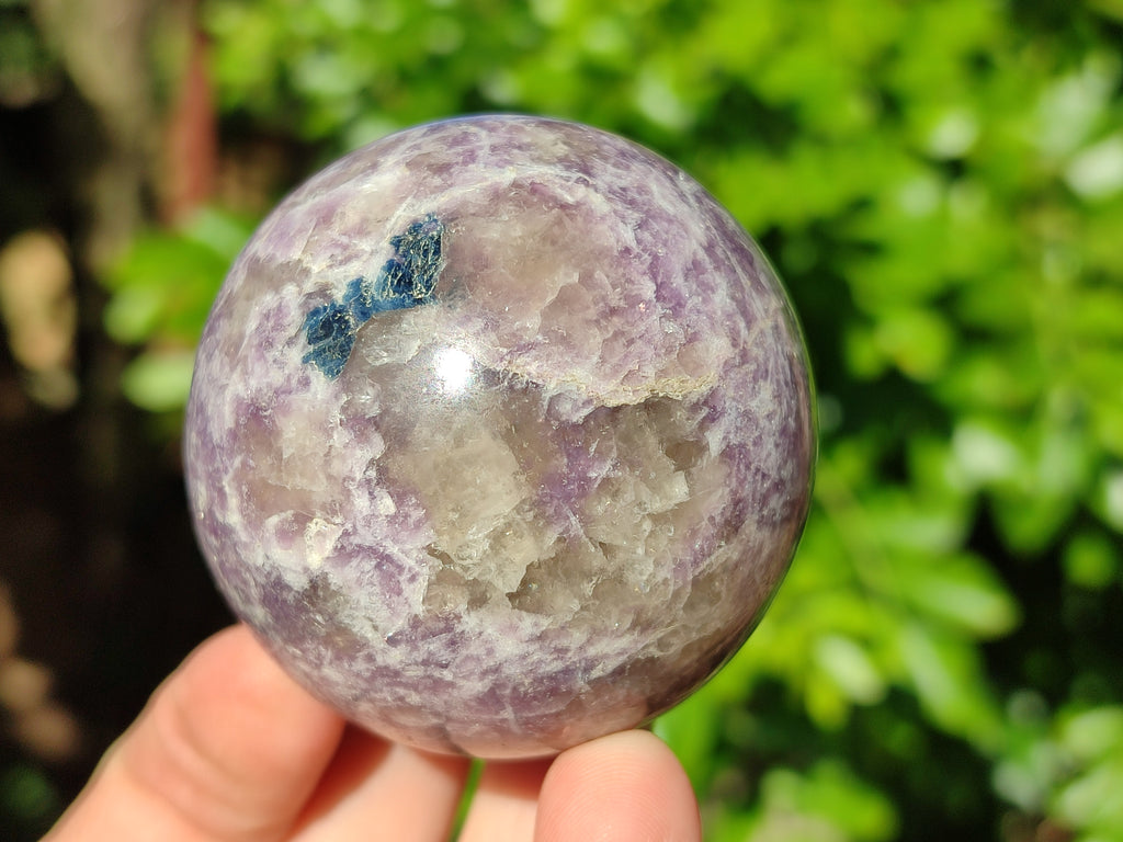 Polished Lepidolite with Pink Rubellite Spheres x 4 From Ambatondrazaka, Madagascar - Toprock Gemstones and Minerals 
