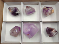 Polished Window Amethyst Quartz Points x 6 From Akansobe, Madagascar - Toprock Gemstones and Minerals 