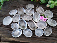 Polished Quartz Galet-Palm Stones x 20 From Madagascar - Toprock Gemstones and Minerals 