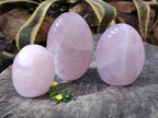 Polished Rose Quartz Standing Free Forms x 3 From Ambatondrazaka, Madagascar - Toprock Gemstones and Minerals 