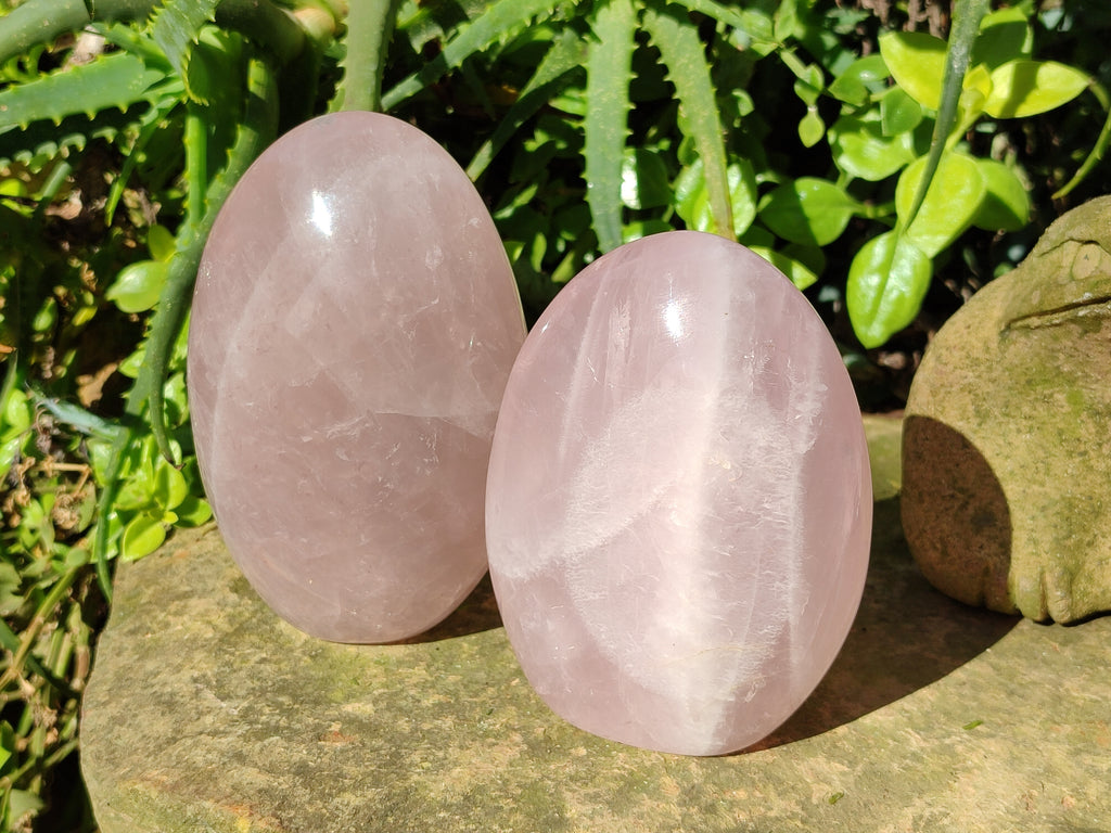 Polished Rose Quartz Standing Free Forms x 3 From Ambatondrazaka, Madagascar - Toprock Gemstones and Minerals 