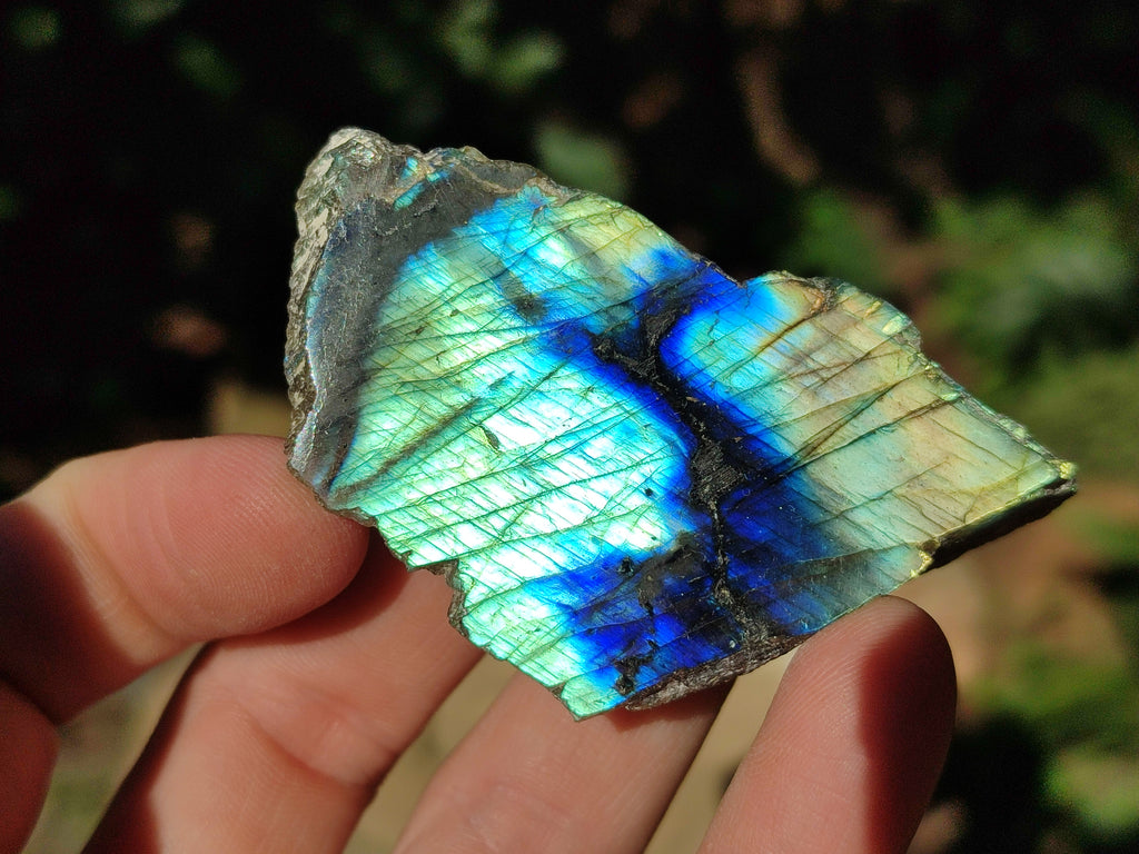 Polished On One Side Labradorite Plates x 35 From Tulear, Madagascar - Toprock Gemstones and Minerals 