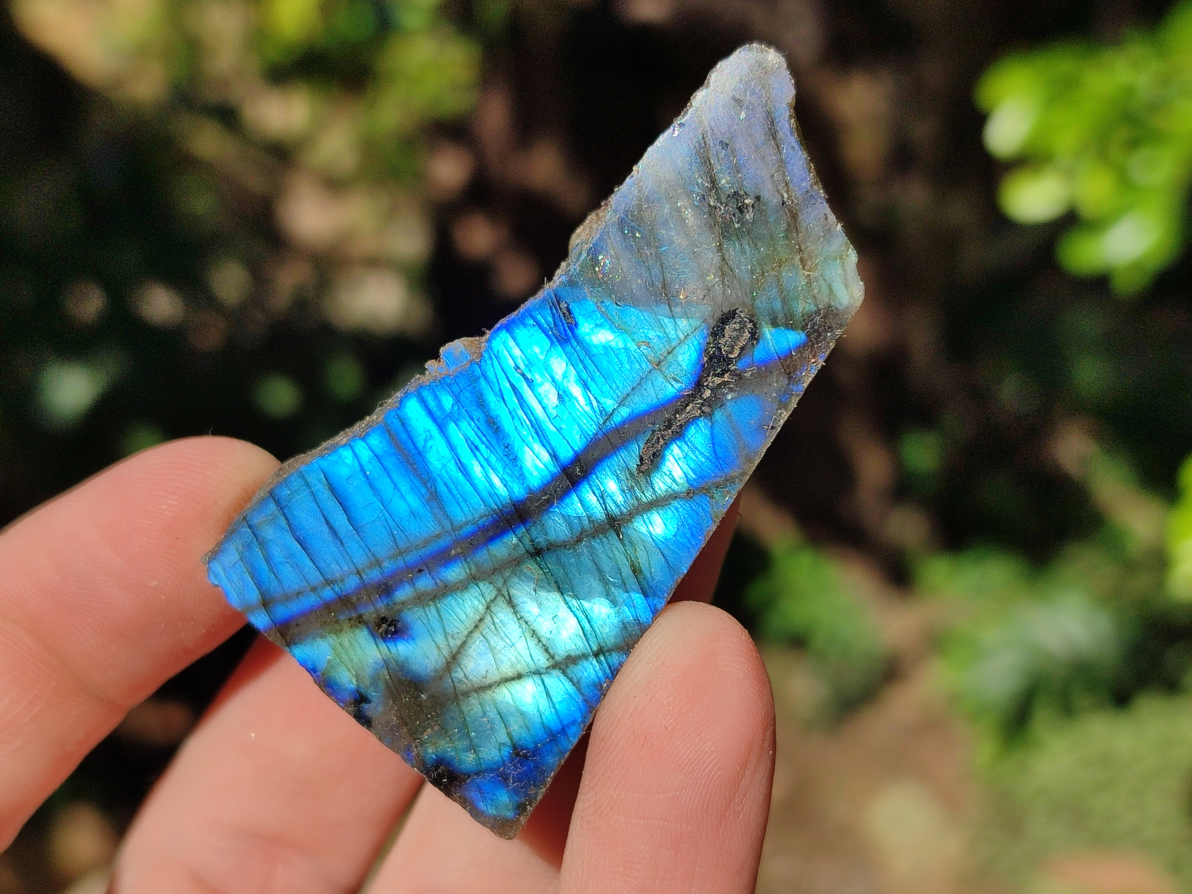 Polished On One Side Labradorite Plates x 35 From Tulear, Madagascar - Toprock Gemstones and Minerals 