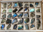 Polished On One Side Labradorite Plates x 35 From Tulear, Madagascar - Toprock Gemstones and Minerals 