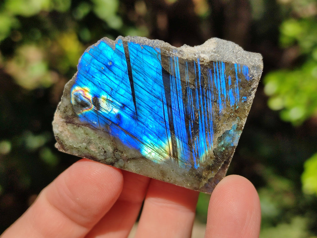 Polished On One Side Labradorite Plates x 35 From Tulear, Madagascar - Toprock Gemstones and Minerals 
