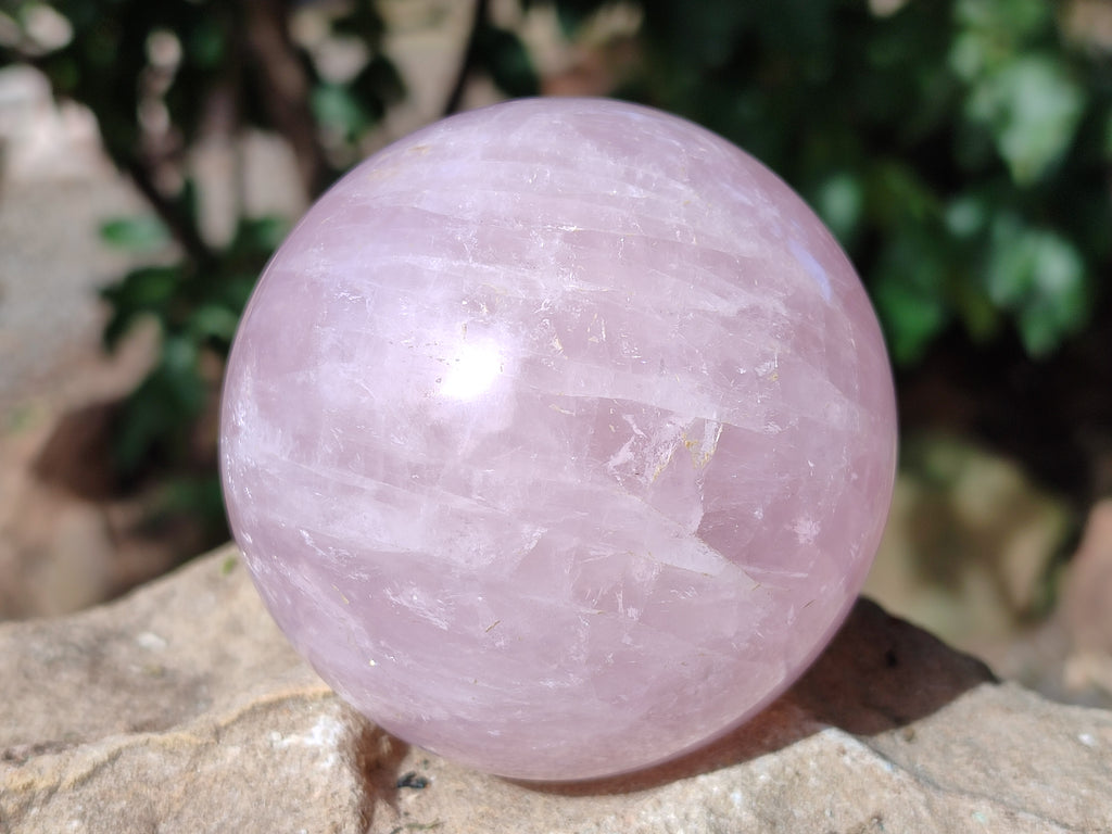 Polished Gemmy Rose Quartz Spheres, 1 with Star/Asterism x 6 From Ambatondrazaka, Madagascar - Toprock Gemstones and Minerals 