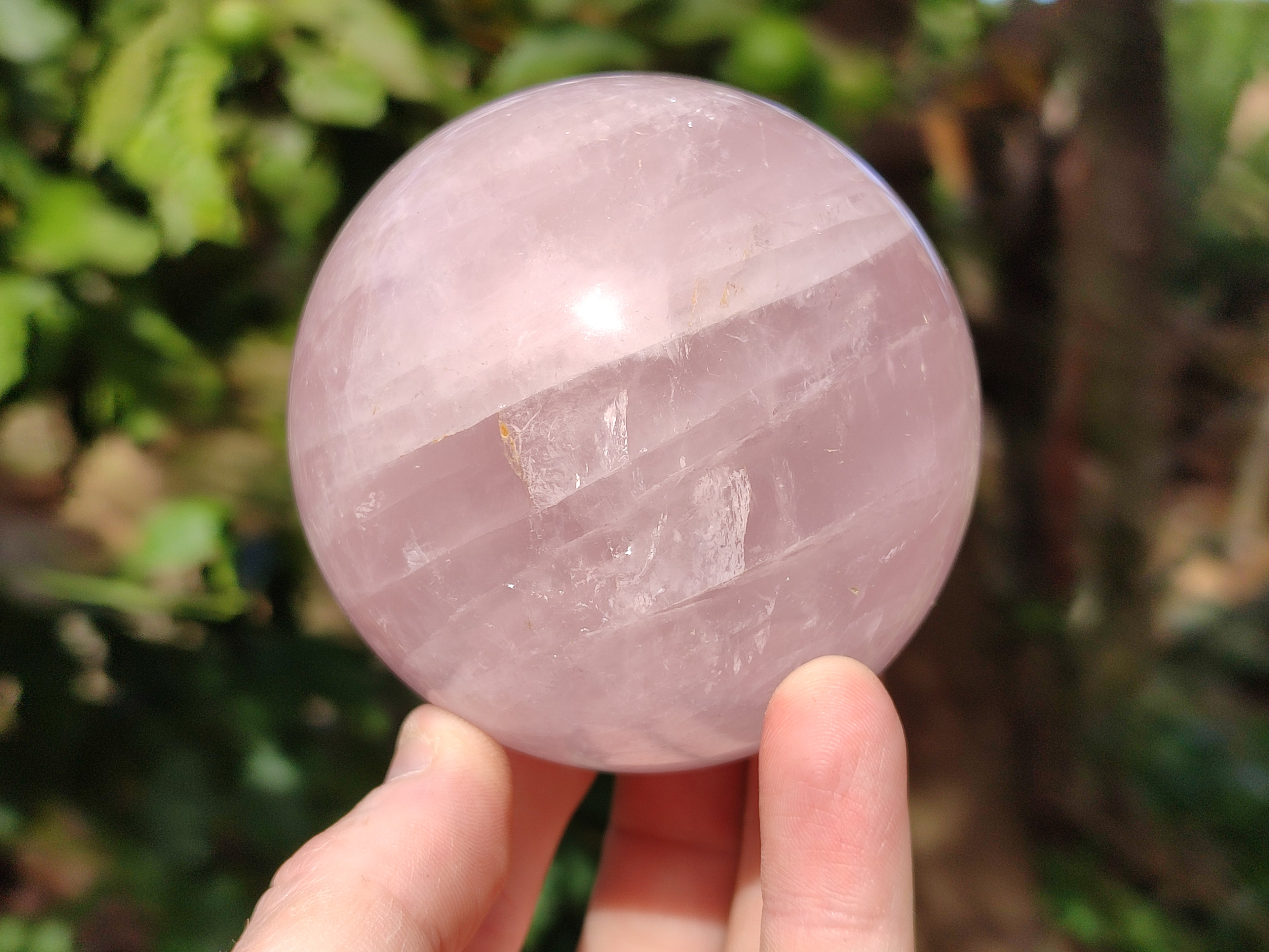 Polished Gemmy Rose Quartz Spheres, 1 with Star/Asterism x 6 From Ambatondrazaka, Madagascar - Toprock Gemstones and Minerals 
