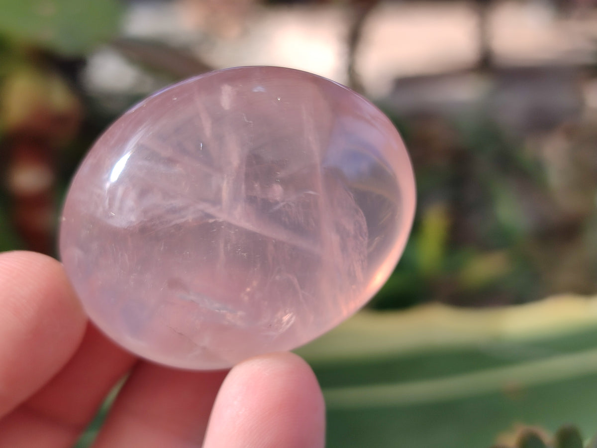 Polished Rose Quartz Palm Stones x 35 From Ambatondrazaka, Madagascar - Toprock Gemstones and Minerals 
