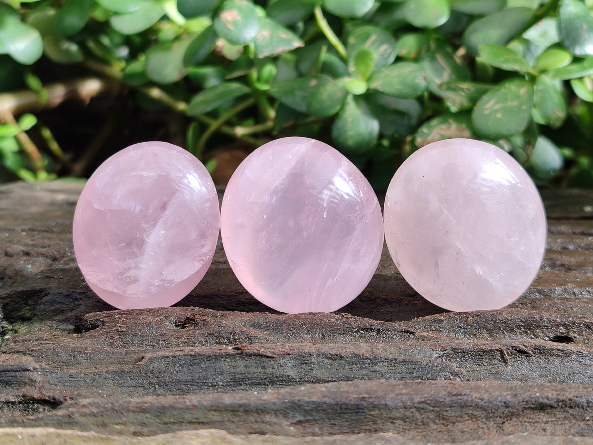 Polished Rose Quartz Palm Stones x 35 From Ambatondrazaka, Madagascar - Toprock Gemstones and Minerals 