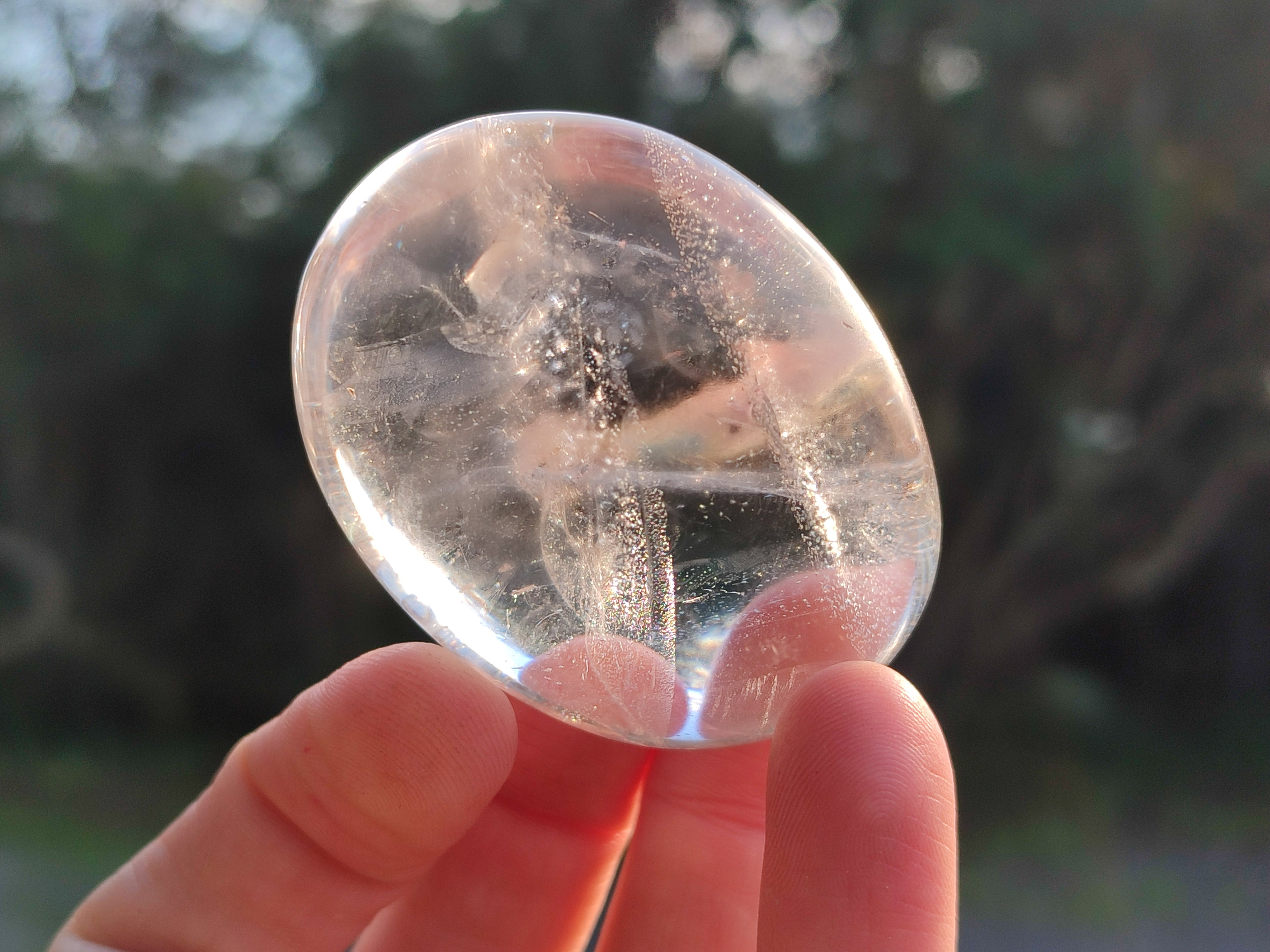 Polished Girasol and Rock Crystal Quartz Palm Stones x 24 From Ambatondrazaka, Madagascar - Toprock Gemstones and Minerals 