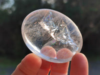 Polished Girasol and Rock Crystal Quartz Palm Stones x 24 From Ambatondrazaka, Madagascar - Toprock Gemstones and Minerals 
