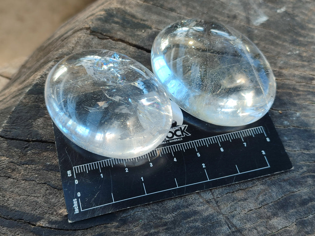 Polished Girasol and Rock Crystal Quartz Palm Stones x 24 From Ambatondrazaka, Madagascar - Toprock Gemstones and Minerals 