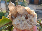 Natural Smokey Phantom Quartz Clusters x 3 From Luena, Congo - Toprock Gemstones and Minerals 